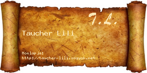 Taucher Lili névjegykártya